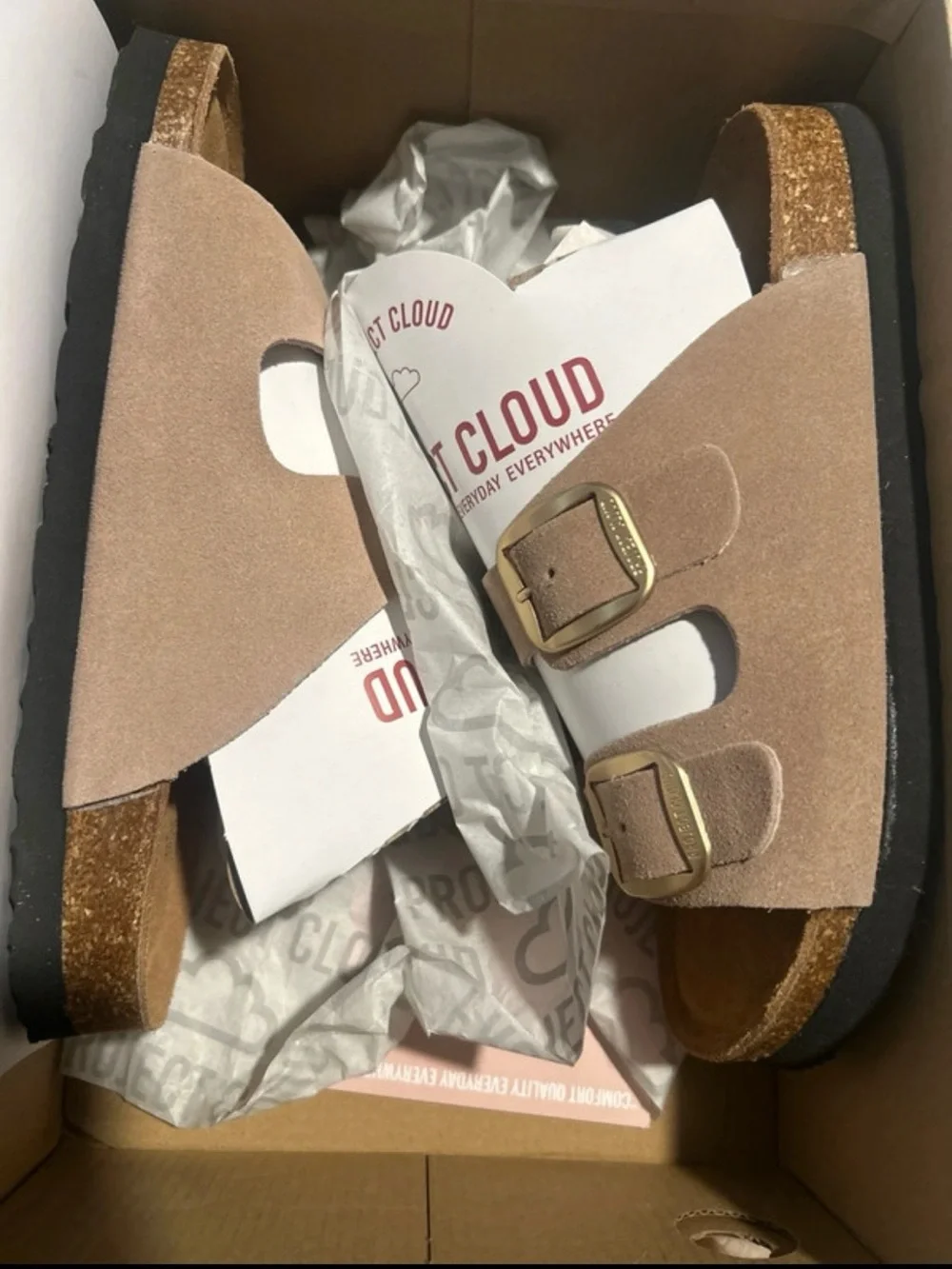 Soft Suede Double-Buckle Kids Sandals in Taupe